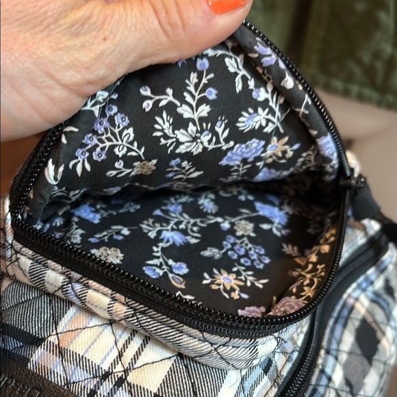 NWOT Vera Bradley Iconic Mini Sling Backpack Belt Bag - Cozy Plaid Neutral - Picture 6 of 7
